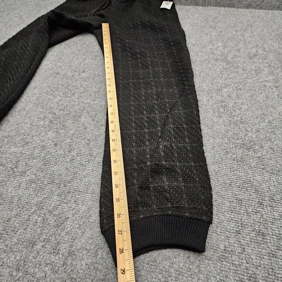 Mode of One Jogger Pants Mens Textured Grid Drawstring Deep Black Medium NEW - Picture 6 of 12